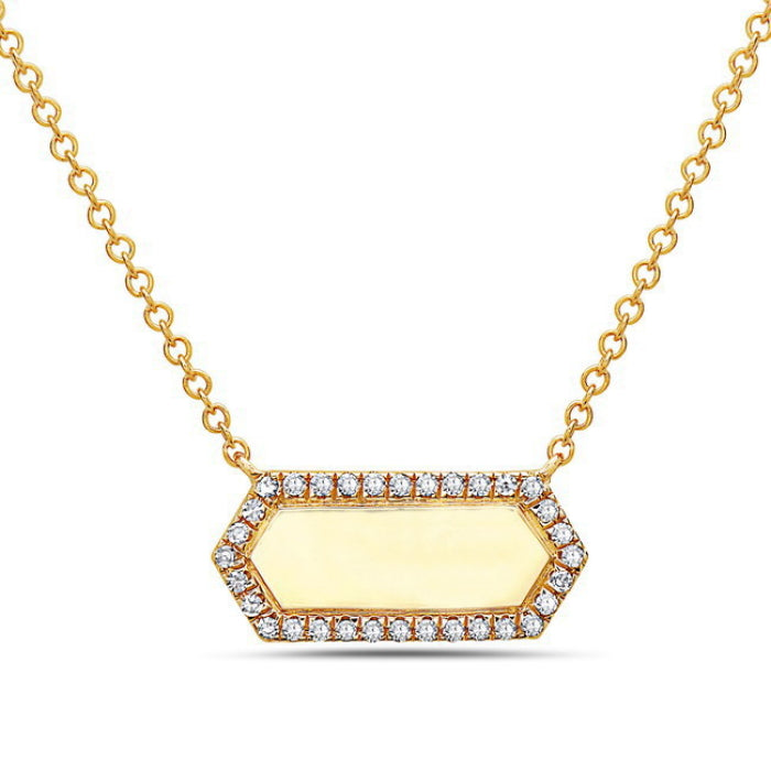 14K Yellow Gold 0.10cttw Diamond Pendant, 18&quot;