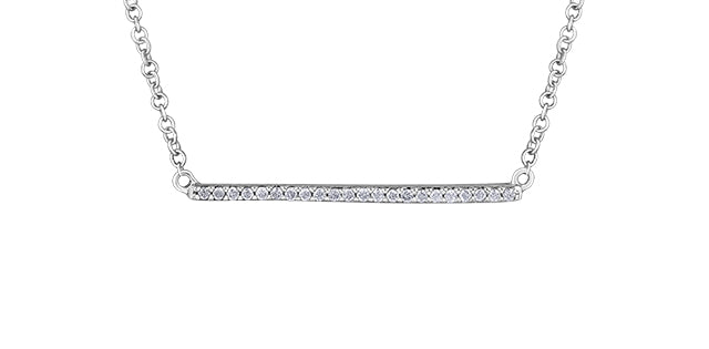 10K White Gold 0.10cttw Diamond Pendant, 18&quot;