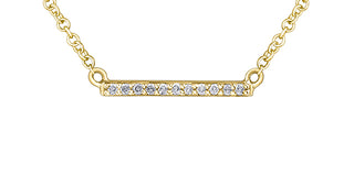 Collar con barra de diamantes de 0,055 quilates en oro amarillo de 10 quilates, 18"