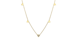 Colgante en forma de corazón con diamantes de 0,05 quilates en oro amarillo de 10 quilates, 18"