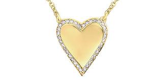 Colgante en forma de corazón con diamantes de 0,14 quilates en oro amarillo de 10 quilates, 18"