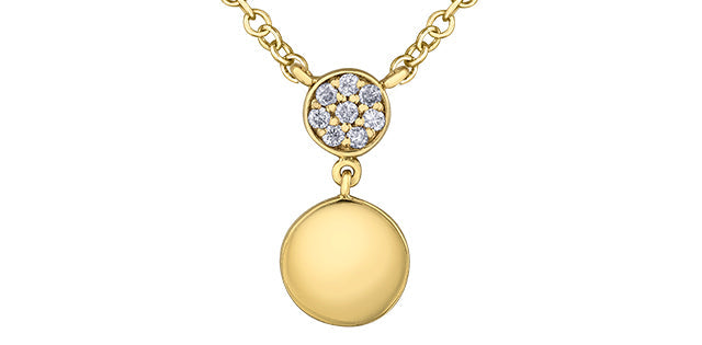 Collar de diamantes de 0,04 quilates en oro amarillo de 10 quilates - 18&quot;