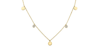 Collar de diamantes de 0,08 quilates en oro amarillo de 10 quilates - 18"