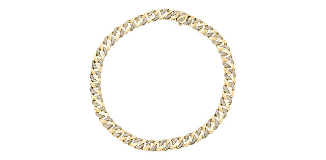 10K Yellow Gold 3.50cttw Diamond Miami Cuban Link Pave Set Chain / Necklace, 16&quot;