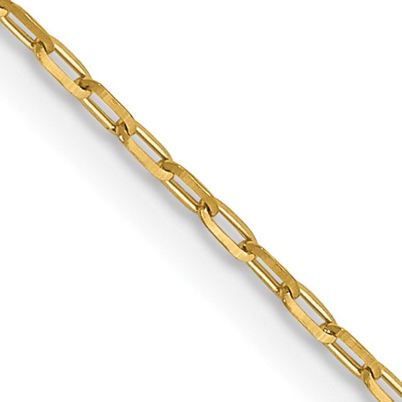 14K Gold 1mm D/C Open Long Link Cable Chain