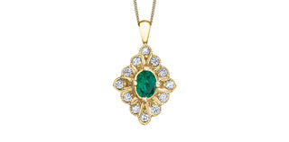 Colgante de esmeralda y diamantes