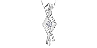 Colgante de plata de ley con diamantes canadienses de 0,15 quilates, 18"