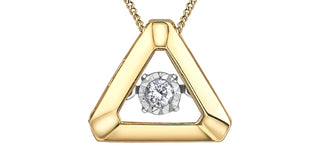 Colgante de diamantes de 0,05 quilates en oro amarillo de 10 quilates, 18"