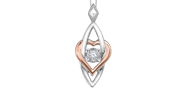 White &amp; Rose Gold Diamond Pendant