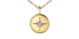 Colgante de diamante canadiense de 0,023 quilates en oro amarillo de 10 quilates, 18"