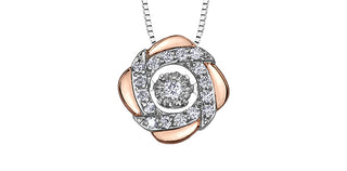 Colgante de diamantes en oro blanco y rosa