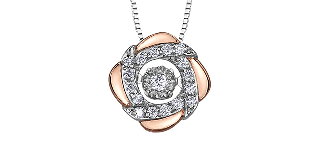 White &amp; Rose Gold Diamond Pendant
