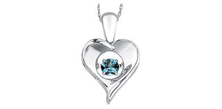Colgante de topacio azul de plata de ley