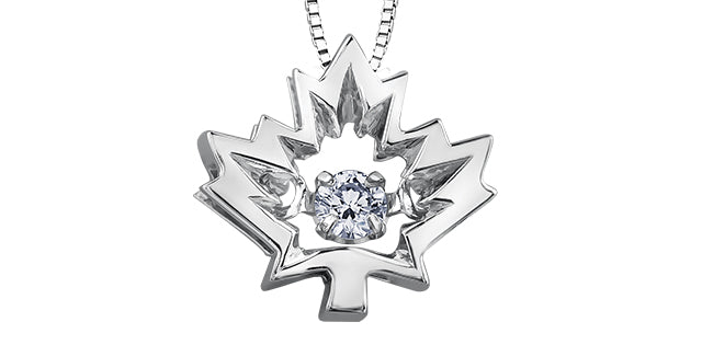 0.04 Canadian Diamond Maple Leaf Pendant