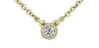 Collar de diamantes canadienses de oro amarillo de 14 quilates de 0,101 quilates