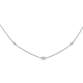 Collar de diamantes de 0,36 quilates en oro blanco de 14 quilates - 17 pulgadas