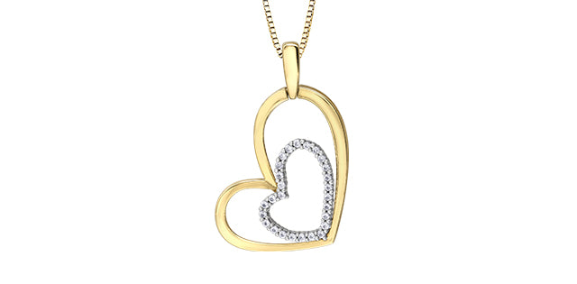 10k Gold Double Heart Necklace