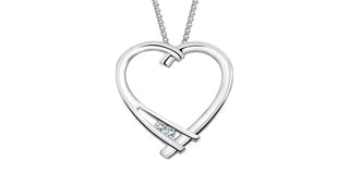10K White Gold 0.017cttw Round Cut Diamond Pendant