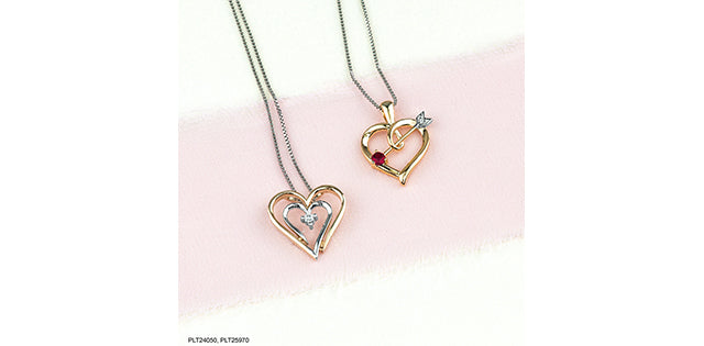 10K Yellow Gold 0.04cttw Canadian Diamond Heart Pendant, 18&quot;