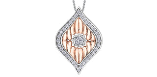 Colgante de diamantes de 0,20 quilates en oro rosa de 10 quilates, 18"