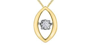 Colgante de diamante amarillo de 10 quilates de 0,02 quilates, 18"