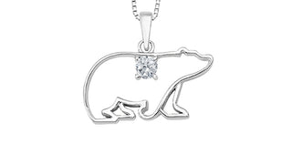 Colgante de oro blanco de 10 quilates con diamante canadiense de 0,083 quilates de talla redonda, 18"