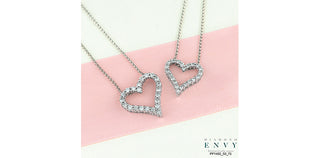Colgante en forma de corazón con diamantes de 0,50 quilates en oro blanco de 10 quilates, 18"
