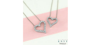 10K White Gold 0.75cttw Diamond Heart Pendant, 18"