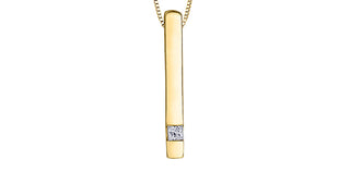 Colgante de diamantes de 0,072 quilates en oro amarillo de 10 quilates, 18"
