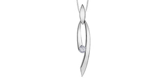 Collar de diamantes canadienses de 0,12 quilates en oro blanco de 10 quilates, 18"