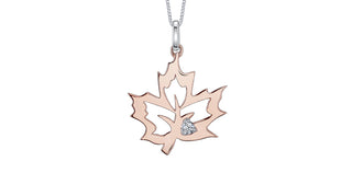 Colgante de diamante canadiense de 0,02 quilates en oro rosa de 10 quilates, 18"