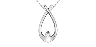 Colgante de diamantes de 0,043 quilates en oro blanco de 10 quilates, 18"