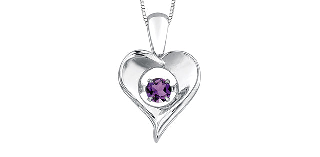 925 Sterling Silver Amethyst Shape Pulse Necklace  - 18 Inches