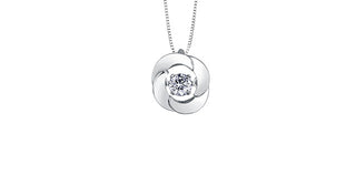 Colgante de oro blanco de 10 quilates con diamantes de 0,14 quilates, 18"