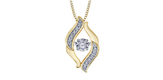 Colgante de diamantes de 0,20 quilates en oro amarillo de 10 quilates, 18"