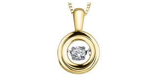 Colgante de diamantes de 0,05 quilates en oro amarillo de 10 quilates, 18"