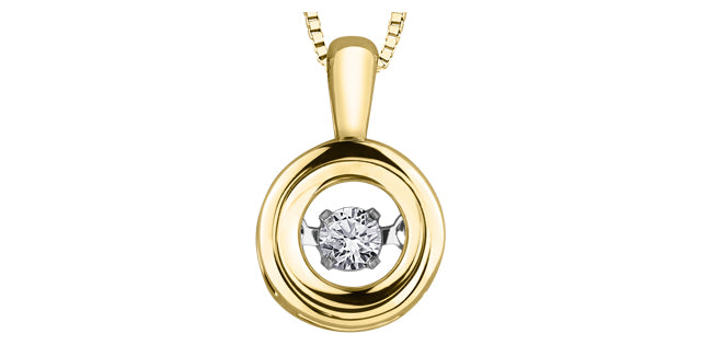 10K Yellow Gold 0.05cttw Diamond Pendant, 18&quot;