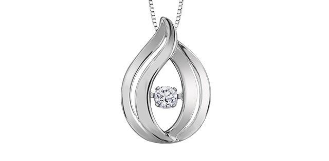 Collar de plata de ley con diamantes canadienses de 0,065 quilates, 18&quot;