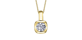 Colgante de diamantes de 0,15 quilates en oro amarillo de 10 quilates, 18"