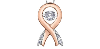 Colgante de diamantes de 0,10 quilates en oro rosa y oro blanco de 10 quilates, 18"