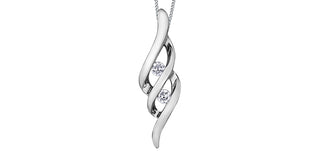 Colgante de diamante canadiense de 0,10 quilates en oro blanco de 10 quilates, 18"