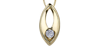 Collar de diamantes canadienses de 0,066 quilates de oro amarillo de 10 quilates, 18"