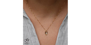 Collar de diamantes canadienses de 0,066 quilates de oro amarillo de 10 quilates, 18"