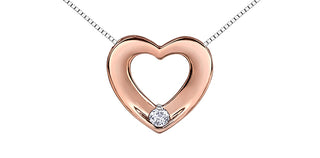 Colgante de diamantes canadienses de oro rosa