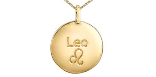 Colgante Leo de oro amarillo de 10 quilates con diamantes de 0,009 quilates, 18"