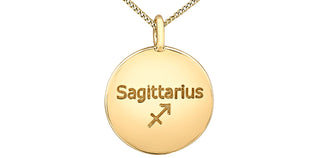 10K Yellow Gold 0.01cttw Diamond Sagittarius Pendant, 18"