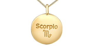 Colgante Escorpio con diamantes de 0,01 quilates en oro amarillo de 10 quilates, 18"