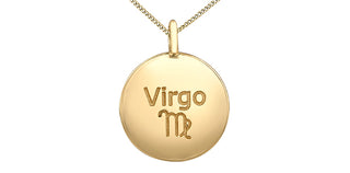 Colgante Virgo de diamantes de 0,01 quilates en oro amarillo de 10 quilates, 18"