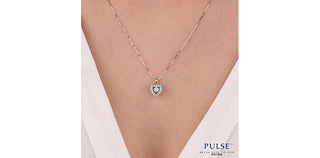 Colgante de oro blanco de 10 quilates con diamantes de 0,35 quilates, 18"