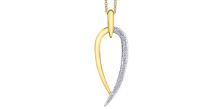 Collar de diamantes de 0,20 quilates en oro amarillo de 10 quilates, 18"